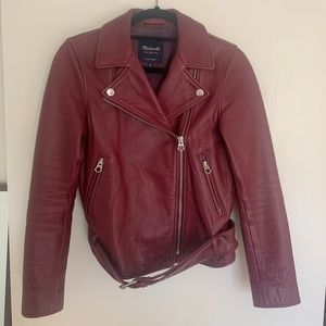 Madewell Leather Motorcycle Jacket in Oxblood